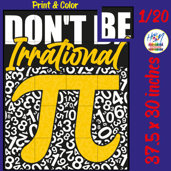 Preview of Don't Be Irrational: Pi Day Collaborative Coloring Poster Activities & Crafts
