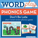 Don't Be Late Short Vowel FREE Phonics Game - Words Their 