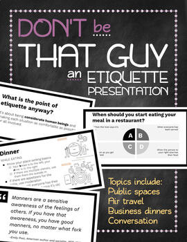 Preview of Don't Be That Guy - Etiquette presentation