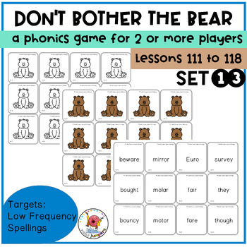 Preview of Don't Bother the Bear! | Phonics Card Game | UFLI Inspired | Lessons 111 to 118