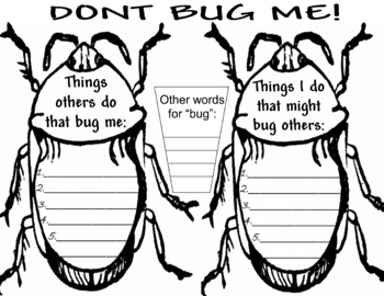 Don't Bug Me worksheet by The School Psychologist Tool Box | TPT