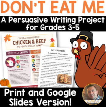 Preview of Thanksgiving Writing Activities - Persuasive Opinion Writing for Grades 3-5