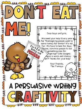 Preview of Don't Eat Me! A Turkey Persuasive  Writing Craftivity