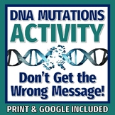 DNA Mutations Activity Worksheet for Middle School Student
