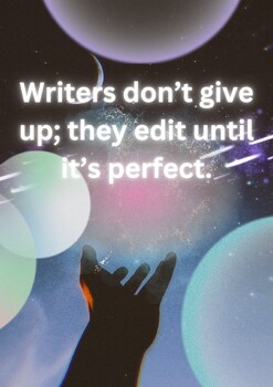 Preview of Don't Give Up: Encouragement Reading/Writing Poster for Kids