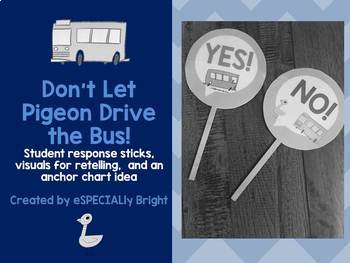 Preview of Don't Let Pigeon Drive the Bus Student Response Sticks & More!