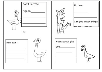 Preview of Don't Let The Pigeon Drive The Bus ... Make your own booklet activity. Editable