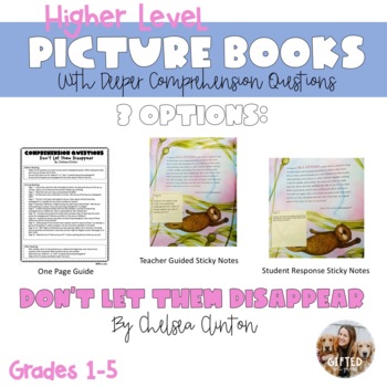 Preview of Don't Let Them Disappear - Higher Level Comprehension Questions- Gifted/Advanced