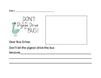 Preview of Don’t Let the Pigeon Drive the Bus Writing
