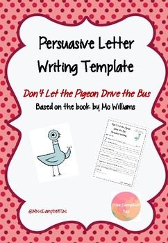 Preview of Persuasive Letter Template - Don't Let the Pigeon Drive the Bus