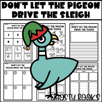 Preview of Don't Let the Pigeon Drive the Sleigh Book Companion Writing  Coloring Activity