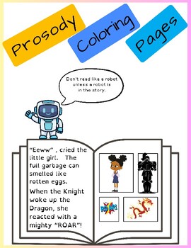Preview of Don't Read Like a Robot Prosody Fluency Coloring Activity Pages