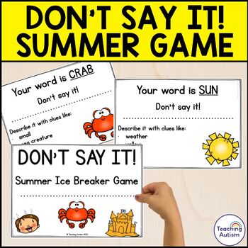 Don't Say It Summer Ice Breaker Game | Summer Vocabulary by Teaching Autism