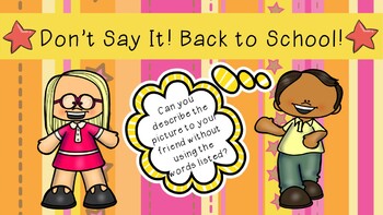 Preview of Don't Say It! and Would you Rather? Back to School Games