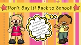 Don't Say It! and Would you Rather? Back to School Games
