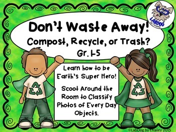 Preview of Don't Waste Away! Scoot Game:  Recycle, Compost, or Trash?