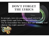 Don't forget the lyrics