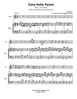 Preview of Dona Nobis Pacem (Give Us Peace) for Flute & Piano