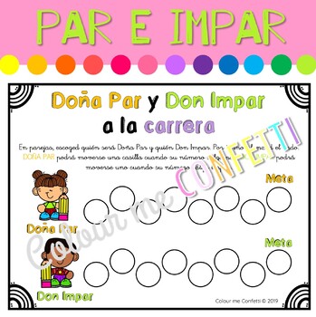 Preview of Doña Par y Don Impar a la carrera - Colour me Confetti