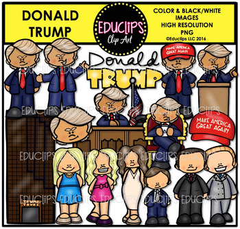 Preview of Donald Trump Clip Art Set {Educlips Clipart}