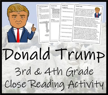 Preview of Donald Trump Close Reading Comprehension Activity | 3rd Grade & 4th Grade