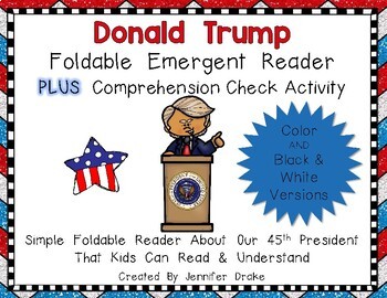 Preview of Donald Trump Foldable Emergent Reader ~Color & B&W~ PLUS Printable