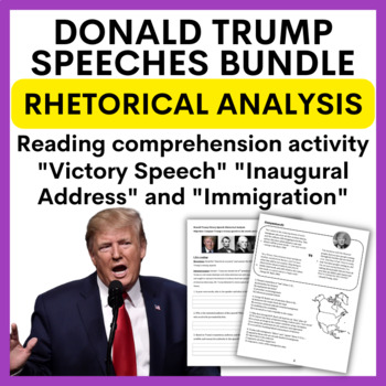Preview of Donald Trump Rhetorical Analysis Reading Comprehension Printable Worksheets