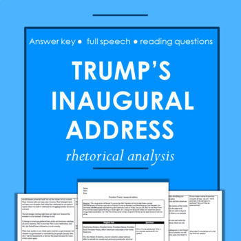Preview of Donald Trump's Inaugural Address: Reading Comprehension Worksheet