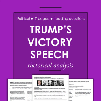 Preview of Donald Trump's Victory Speech Rhetorical Analysis