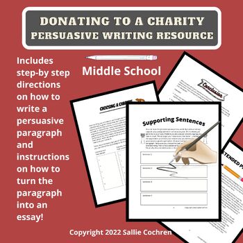 Preview of Donating to a Charity: Persuasive Writing, Middle School