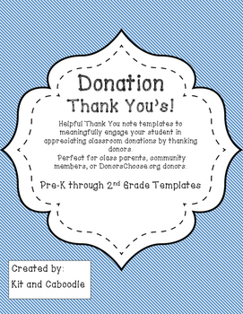 Donation Thank You Template Freebie By Kit And Caboodle Tpt