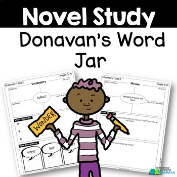 Preview of Donavan's Word Jar Novel Study (Print & Digital) Distance Learning