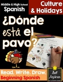Spanish Thanksgiving ¿Donde está el pavo? Read and Draw - 