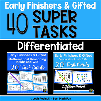 Preview of Gifted and Talented Fast Finishers 4th Gr Math Task Cards After Test Activities