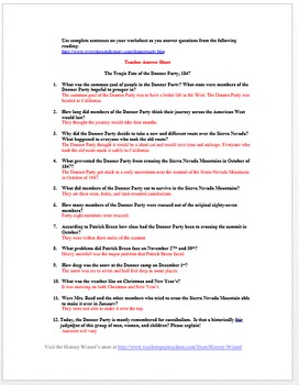 Donner Party Primary Source Worksheet by History Wizard | TpT