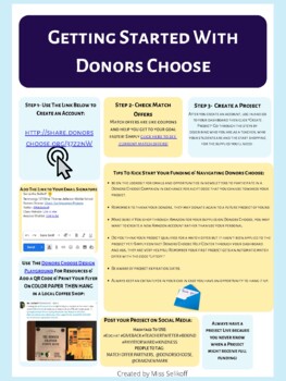 Preview of Donors Choose Handout with Tips, Tricks & Samples