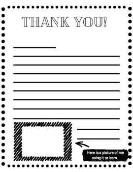 Preview of Donors Choose Thank You Letter Template with Picture