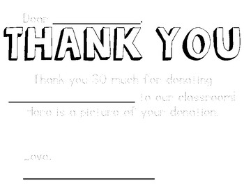Preview of Donors Choose Thank You Notes *UPDATED*