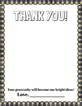 Donors Choose Thank You Paper by Miss Ilyssa Kindergarten | TPT