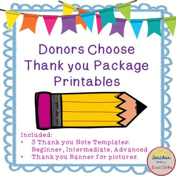 Preview of Donors Choose Thank You Printables