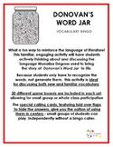 Donovan's Word Jar vocabulary bingo