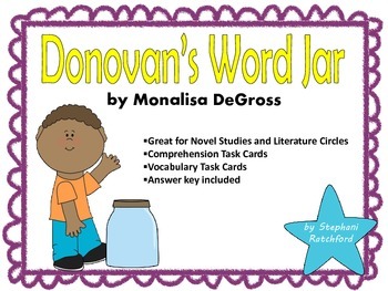 Preview of Donovan's Word Jar by Monalisa DeGross Comprehension and Vocabulary Task Cards