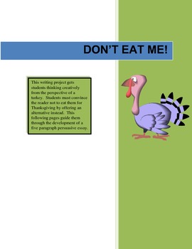 Preview of Don't Eat Me! - Thanksgiving Persuassive Writing Project