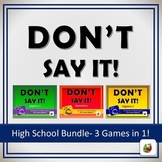 Don't Say It! Vocabulary Review Game: High School Bundle