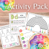 Donut Activity Pack for Early Elementary Prek-1st Grade Cl