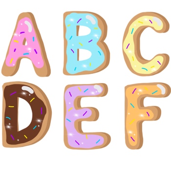 Preview of Donut Alphabet Letters Clipart - Personal Use