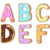 Donut Alphabet Letters Clipart - Personal Use