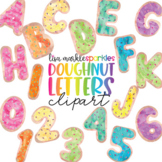 Donut Alphabet Letters and Numbers Clipart Watercolor - Do