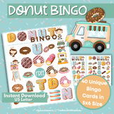 Donut Bingo Game Printable - Instant Download