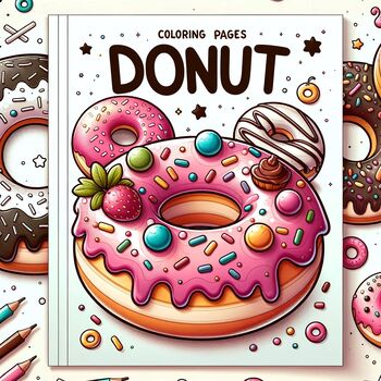 Preview of Donut Coloring Pages: 30 Donut Dreams for Kids Who Love to Color! (Printable!)